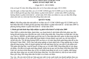 Nghị quyết 07/2009/NQ-HĐND nhiệm vụ phát triển kinh tế xã hội Hà Nam 2010