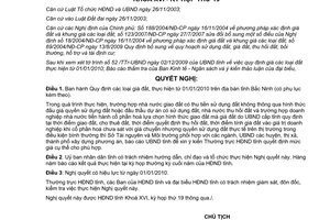 Nghị quyết 147/2009/NQ-HĐND16 giá các loại đất trên địa bàn tỉnh Bắc Ninh năm 2010