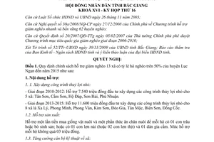 Nghị quyết 19/2009/NQ-HĐND chính sách hỗ trợ giảm nghèo Lục Ngạn Bắc Giang