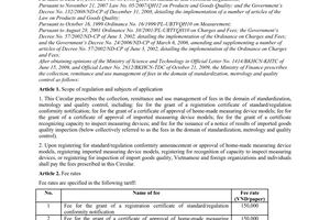 Circular No. 231/2009/TT-BTC prescribing the collection, remittance