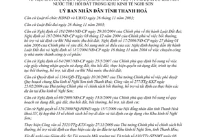 Quyết định 4366/2009/QĐ-UBND hỗ và tái định cư khi Nhà nước thu hồi đất Nghi Sơn