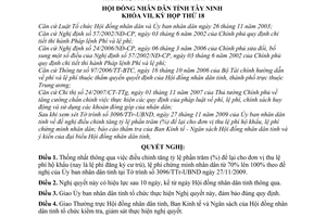 Nghị quyết 25/2009/NQ-HĐND điều chỉnh tăng tỷ lệ phần trăm (%) để lại cho đơn vị thu lệ phí hộ khẩu, chứng minh nhân dân