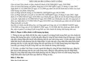 Thông tư 231/2009/TT-BTC chế độ thu, nộp quản lý sử dụng lệ phí  lĩnh vực tiêu chuẩn đo lường chất lượng