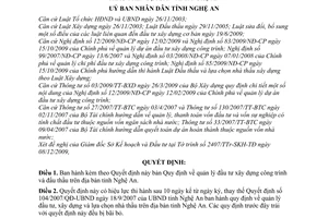 Quyết định 109/2009/QĐ-UBND quản lý đầu tư xây dựng công trình  đấu thầu