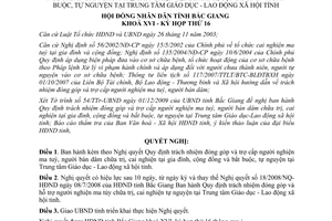 Nghị quyết 23/2009/NQ-HĐND trách nhiệm đóng góp trợ cấp người nghiện Bắc Giang