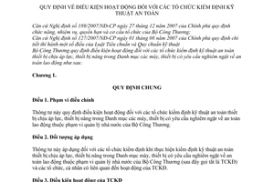 Thông tư 35/2009/TT-BCT điều kiện hoạt động các tổ chức kiểm định kỹ thuật an toàn