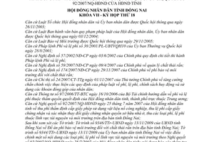 Nghị quyết 161/2009/NQ-HĐND  thu phí bảo vệ môi trường chất thải rắn trên địa bàn tỉnh Đồng Nai