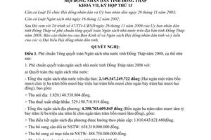 Nghị quyết 09/2009/NQ-HĐND phê chuẩn tổng quyết toán NSNN 2008 Đồng Tháp