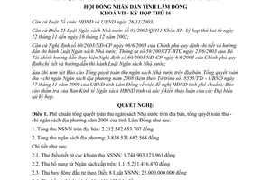 Nghị quyết 129/2009/NQ-HĐND tổng quyết toán thu ngân sách Nhà nước Lâm Đồng