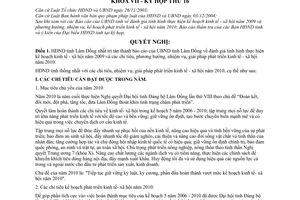 Nghị quyết 127/2009/NQ-HĐND nhiệm vụ phát triển kinh tế - xã hội năm 2010