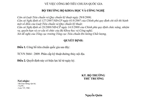 Quyết định 3082/QĐ-BKHCN  công bố tiêu chuẩn quốc gia