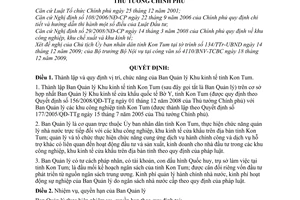 Quyết định 2214/QĐ-TTg thành lập Ban Quản lý Khu kinh tế tỉnh Kon Tum