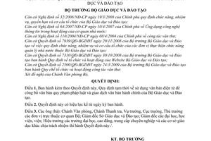 Quyết định 9138/QĐ-BGDĐT Quy định tạm thời sử dụng văn bản điện tử  công bố văn bản quy phạm pháp luật giao dịch văn bản hành chính