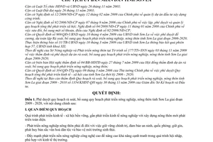 Quyết định 3338/QĐ-UBND  rà soát, bổ sung quy hoạch phát triển nông nghiệp, nông thôn tỉnh Sơn La giai đoạn 2009 - 2020