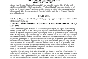 Nghị quyết 10/2009/NQ-HĐND  nhiệm vụ phát triển kinh tế - xã hội năm 2010