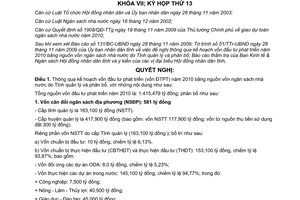 Nghị quyết 10/2009/NQ-HĐND kế hoạch vốn đầu tư phát triển bằng vốn NSNN Đồng Thá