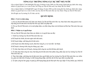 Quyết định 172/QĐ-TCDT  chức năng, nhiệm vụ, quyền hạn và cơ cấu tổ chức