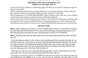 Nghị quyết 163/2009/NQ-HĐND Chương trình hoạt động chương trình giám sát  Hội đồng nhân dân tỉnh Đồng Nai năm 2010
