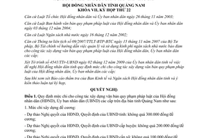 Nghị quyết 51/2009/NQ-HĐND chi xây dựng văn bản của HĐND UBND Quảng Nam