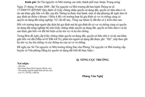 Công văn 1736/TCQLĐĐ-CĐKTK ghi tên vợ, tên chồng trên Giấy chứng nhận