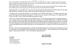 Công văn 11175/QSD-QLCLCTXD báo cáo định kỳ  quản lý chất lượng công trình xây dựng