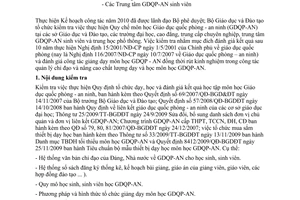 Công văn 10764/BGDĐT-GDQP kiểm tra thực hiện môn học Giáo dục quốc phòng- an ninh