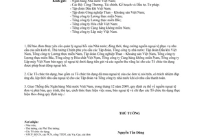 Công văn 2578/TTg-KTTH bán ngoại tệ Tập đoàn, Tổng công ty nhà nước