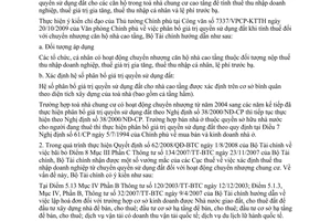 Công văn 18044/BTC-TCT chính sách thuế chuyển nhượng căn hộ nhà cao tầng