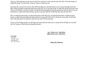 Công văn 5280/TCT-CS thuế môn bài năm 2010