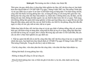 Công văn 4940/LĐTBXH-VP đôn đốc thực hiện Quy chế văn hóa công sở, tiết kiệm điện, phòng, chống cháy nổ