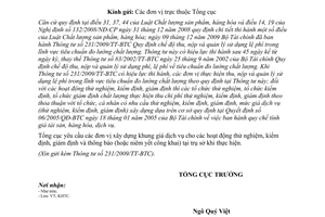 Công văn 2003/TĐC-KHTC thực hiện Thông tư 231/2009/TT-BTC