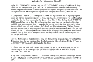 Công văn 8030/TCHQ-GSQL hướng dẫn Công văn 17433/BTC-TCHQ