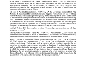 fficial Dispatch No. 18140 /BTC-TC  re grant of tax identification numbers