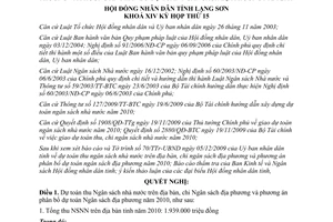 Nghị quyết 09/2009/NQ-HĐND thu ngân sách nhà nước chi phân bổ ngân sách địa phương 2010 Lạng Sơn