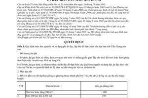 Quyết định 28/2009/QĐ-UBND  mức thu, quản lý sử dụng phí đo đạc, lập bản đồ địa chính trên địa bàn tỉnh Tiền Giang