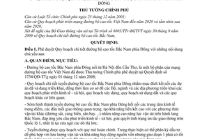 Quyết định 140/QĐ-TTg phê duyệt Quy hoạch chi tiết đường bộ cao tốc Bắc Nam phía Đông