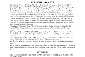 Quyết định 01/2010/QĐ-UBND Quy chế tổ chức hoạt động Phòng Giáo dục Đào tạo quận 5