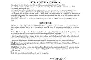 Quyết định 01/2010/QĐ-UBND sửa đổi Quyết định 07/2007/QĐ-UBND  đơn giá lập và điều chỉnh quy hoạch, kế hoạch sử dụng đất Tỉnh Sơn La