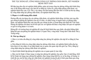 Hướng dẫn 119/TY-TS Công nhận phòng chẩn đoán và xét nghiệm bệnh thủy sản