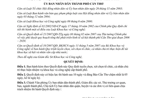 Quyết định 09/2010/QĐ-UBNDtuyển chọn, xét chọn tổ chức, cá nhân chủ trì