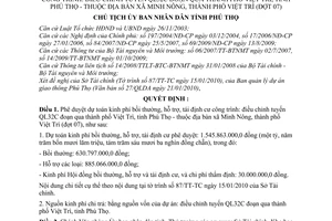 Quyết định 216/QĐ-UBND phê duyệt dự toán kinh phí bồi thường, hỗ trợ, tái định cư công trình: điều chỉnh tuyến QL32C đoạn qua thành phố Việt Trì