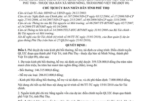 Quyết định 217/QĐ-UBND phê duyệt dự toán kinh phí bồi thường, hỗ trợ, tái định cư công trình: Điều chỉnh tuyến QL32C đoạn qua thành phố Việt Trì