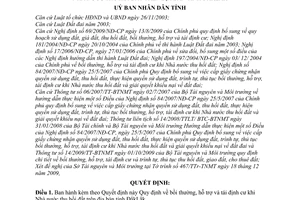 Quyết định 02/2010/QĐ-UBND bồi thường, hỗ trợ tái định cư khi Nhà nước thu hồi đất