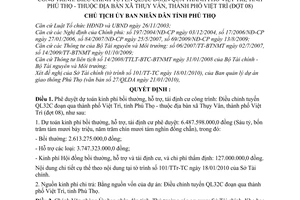 Quyết định 224/QĐ-UBND phê duyệt dự toán kinh phí bồi thường, hỗ trợ, tái định cư công trình Điều chỉnh tuyến QL32C đoạn qua thành phố Việt
