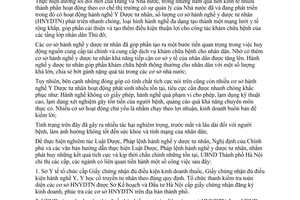 Chỉ thị 02/CT-UBND tăng cường quản lý hoạt động hành nghề y dược tư nhân