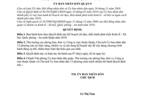 Quyết định 02/2010/QĐ-UBND Kế hoạch chỉ đạo, điều hành phát triển Kinh tế - Xã hội, Quốc phòng - An ninh Quận 9 năm 2010