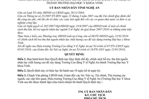 Quyết định 13/2010/QĐ-UBND chế độ, chính sách hỗ trợ, thu hút nguồn nhân lực chất lượng cao để xây dựng Trường Cao đẳng Y tế Nghệ An