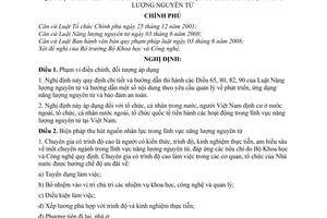 Nghị định 07/2010/NĐ-CP hướng dẫn Luật Năng lượng nguyên tử