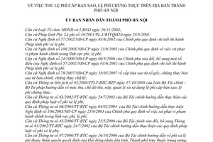 Quyết định 08/2010/QĐ-UBND thu lệ phí cấp bản sao, chứng thực trên địa bàn thành phố Hà Nội