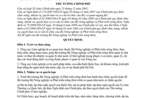 Quyết định 04/2010/QĐ-TTg chức năng, nhiệm vụ, quyền hạn cơ cấu tổ chức Tổng cục Lâm nghiệp